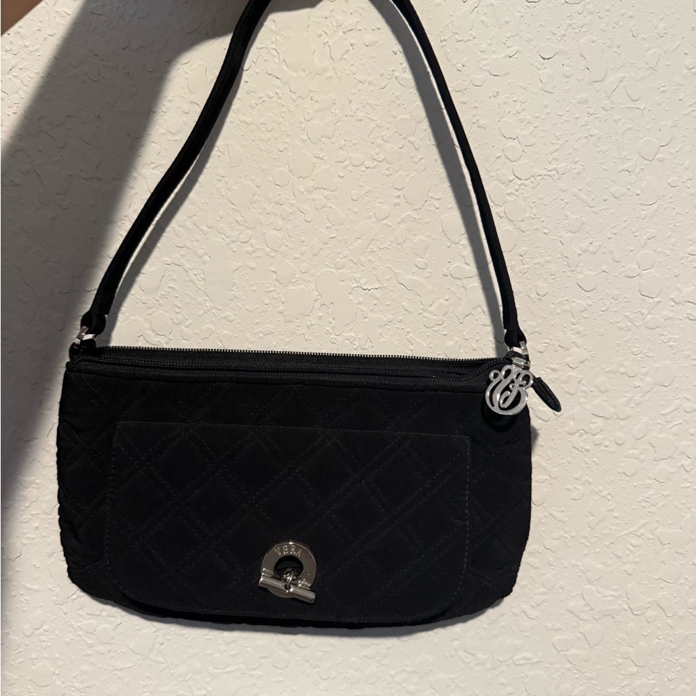 Elegant Vera Bradley Black Quilted Shoulder Bag